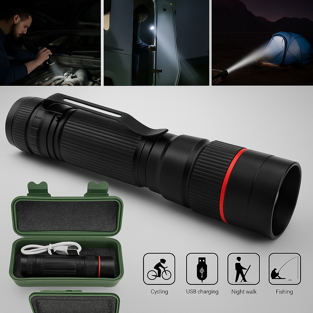 🔦 Lampe de Poche à Lumière Puissante – Éclairez comme jamais auparavant-UN
